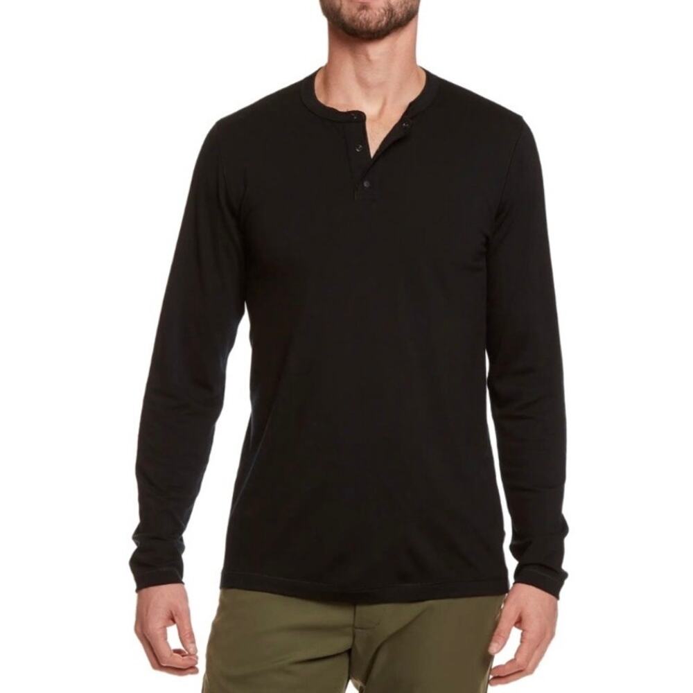 Proof by Huckberry Mens Sz XL 72 Hour Merino Wool Henley Black Base Layer Shirt - Picture 2 of 16